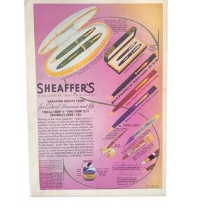 Vintage 1939 Sheaffer’s Pen School Business Life Ad Advertisment